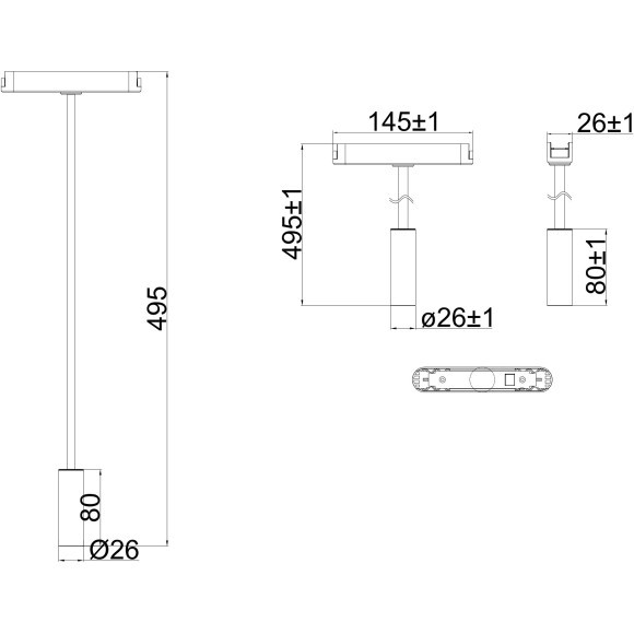 DK5343-BK Светильник для трека Denkirs Air серия Spot 4000 со светодиодом 48V DC 2W 24° 4000K IP20