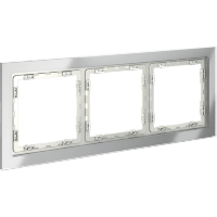 VLS110305 Рамка стеклянная для электрических изделий VOLTUM серии S70 на 3 поста алюминиевого цвета из стекла