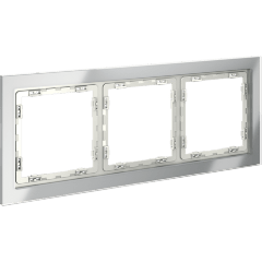 VLS110305 Рамка стеклянная для электрических изделий VOLTUM серии S70 на 3 поста алюминиевого цвета из стекла VLS110305 Рамка стеклянная для электрических изделий VOLTUM серии S70 на 3 поста алюминиевого цвета из стекла