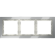 VLS110305 Рамка стеклянная для электрических изделий VOLTUM серии S70 на 3 поста алюминиевого цвета из стекла