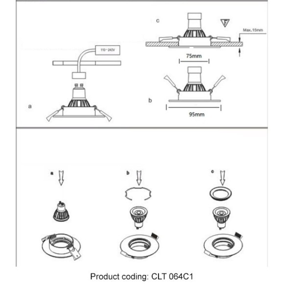 Светильник встраиваемый Crystal Lux CLT 064C1 WH