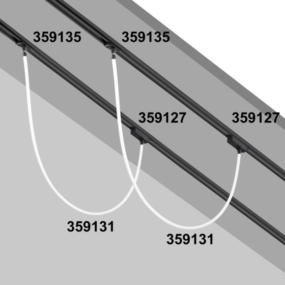 Адаптер/держатель для однофазного трехжильного шинопровода без токопровода для арт. 359128-359133 RAMO 359135