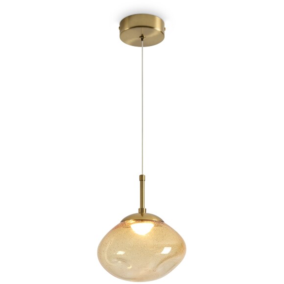 Freya Mote FR5601PL-L40YA Светодиодный декоративный подвесной стеклянный светильник, основание: латунь, плафон: стекло янтарного цвета, LED 5Вт 3000K CRI80 360° IP20 220V Freya Mote FR5601PL-L40YA Светодиодный декоративный подвесной стеклянный светильник, основание: латунь, плафон: стекло янтарного цвета, LED 5Вт 3000K CRI80 360° IP20 220V