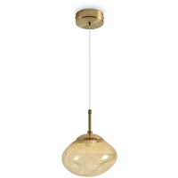 Freya Mote FR5601PL-L40YA Светодиодный декоративный подвесной стеклянный светильник, основание: латунь, плафон: стекло янтарного цвета, LED 5Вт 3000K CRI80 360° IP20 220V
