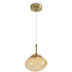 Freya Mote FR5601PL-L40YA Светодиодный декоративный подвесной стеклянный светильник, основание: латунь, плафон: стекло янтарного цвета, LED 5Вт 3000K CRI80 360° IP20 220V