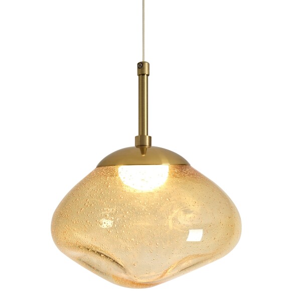 Freya Mote FR5601PL-L40YA Светодиодный декоративный подвесной стеклянный светильник, основание: латунь, плафон: стекло янтарного цвета, LED 5Вт 3000K CRI80 360° IP20 220V Freya Mote FR5601PL-L40YA Светодиодный декоративный подвесной стеклянный светильник, основание: латунь, плафон: стекло янтарного цвета, LED 5Вт 3000K CRI80 360° IP20 220V