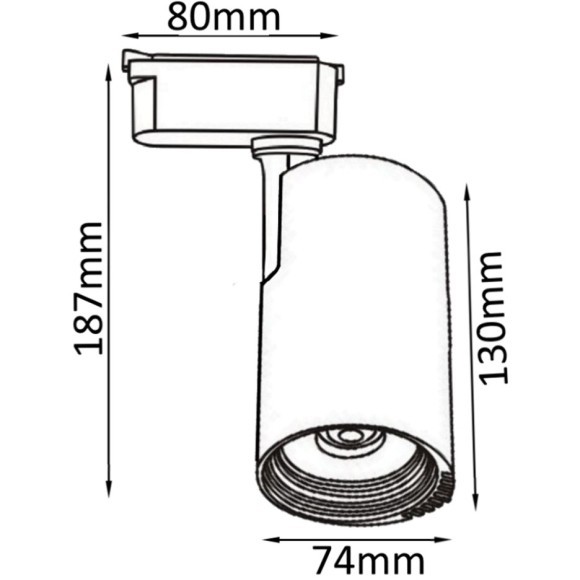 Однофазный двужильный светодиодный трековый светильник Crystallux CLT 0.31 007 20W WH 3000К 1900Лм CRI80+ 24° 20Вт