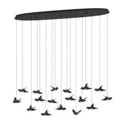 390353 PARATEBUENO Светодиодная люстра диммируемая по TRIAC, 51Вт, 6460Лм, 3000К, сталь/пластик, черный никель