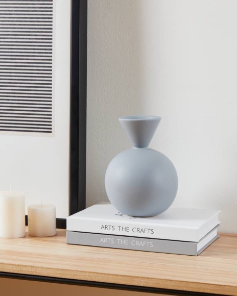 421253 Ваза декоративная ANJABE, H165, ?125, керамика, голубой