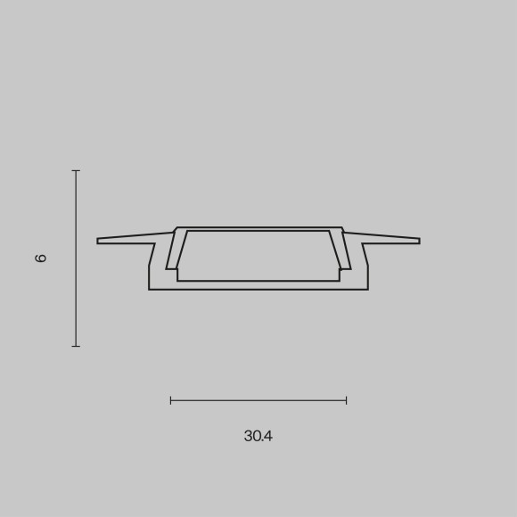 Алюминиевый профиль встраиваемый 30x6 ALM003S-2M