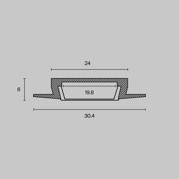 Алюминиевый профиль встраиваемый 30x6 ALM003S-2M