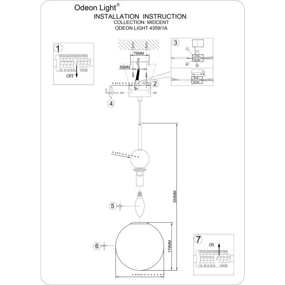 Подвесной светильник IP20 E14 40W 220-240V LOLLA 4359/1A Подвесной светильник IP20 E14 40W 220-240V LOLLA 4359/1A