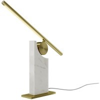 MOD467TL-L9BS3K Настольный светодиодный светильник с основанием из натурального светлого мрамора и выключателем на плафоне, 9Вт 200Лм 3000К CRI80 120° 220V IP20 Maytoni Monumento