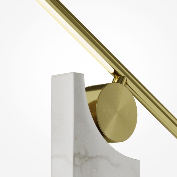 MOD467TL-L9BS3K Настольный светодиодный светильник с основанием из натурального светлого мрамора и выключателем на плафоне, 9Вт 200Лм 3000К CRI80 120° 220V IP20 Maytoni Monumento