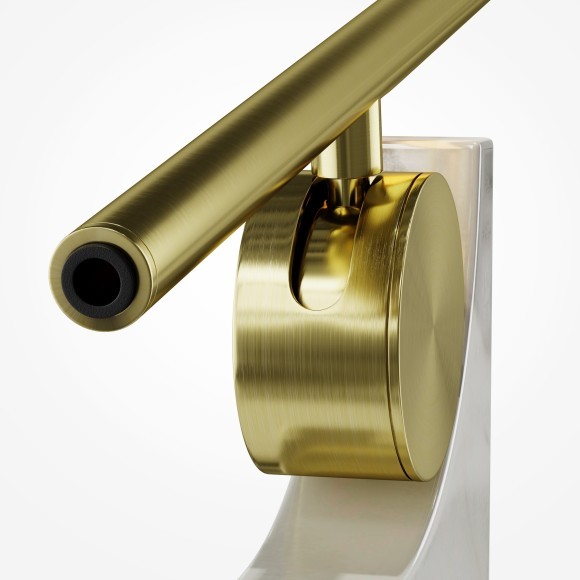 MOD467TL-L9BS3K Настольный светодиодный светильник с основанием из натурального светлого мрамора и выключателем на плафоне, 9Вт 200Лм 3000К CRI80 120° 220V IP20 Maytoni Monumento