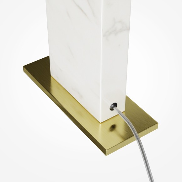 MOD467TL-L9BS3K Настольный светодиодный светильник с основанием из натурального светлого мрамора и выключателем на плафоне, 9Вт 200Лм 3000К CRI80 120° 220V IP20 Maytoni Monumento