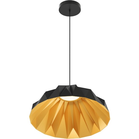 DK6655-BK+SG Светильник подвесной черный с золотой внутренней частью для обеденного стола Denkirs ORIGAMI 20 Вт 3000К 560x1500мм DK6655-BK+SG Светильник подвесной черный с золотой внутренней частью для обеденного стола Denkirs ORIGAMI 20 Вт 3000К 560x1500мм