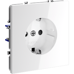 VLS040201 Розетка встраиваемая с заземлением и защитными шторками максимальный ток 16 Ампер (3500 Ватт) белого глянцевого цвета VOLTUM S70 (белый глянцевый)