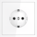 VLS040201 Розетка встраиваемая с заземлением и защитными шторками максимальный ток 16 Ампер (3500 Ватт) белого глянцевого цвета VOLTUM S70 (белый глянцевый)