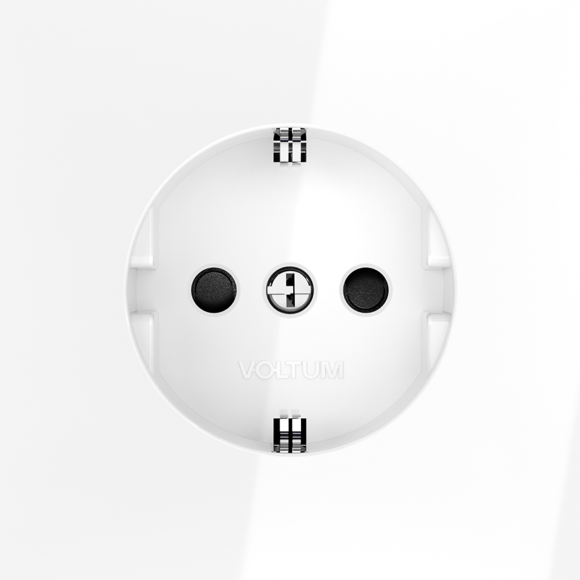 VLS040201 Розетка встраиваемая с заземлением и защитными шторками максимальный ток 16 Ампер (3500 Ватт) белого глянцевого цвета VOLTUM S70 (белый глянцевый)