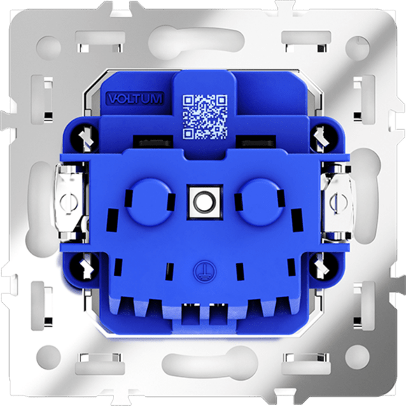 VLS040201 Розетка встраиваемая с заземлением и защитными шторками максимальный ток 16 Ампер (3500 Ватт) белого глянцевого цвета VOLTUM S70 (белый глянцевый)