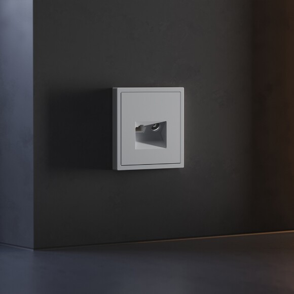 VLS002716 Накладка для розетки TV+RJ45 (CAT5-CAT6 + RG6 или РК 75-4,8-31 серого цвета VOLTUM S70 (серый)