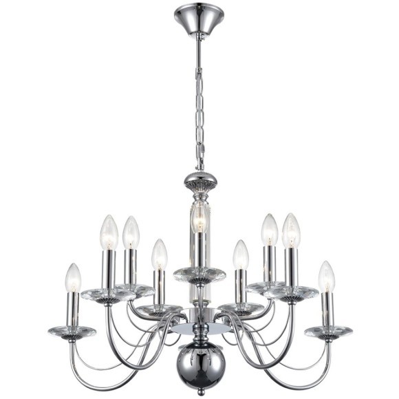 8034/10 CLASSI LN24 хром, металл/стекло Люстра подвесная Е14 10*40W 220V INCANTO