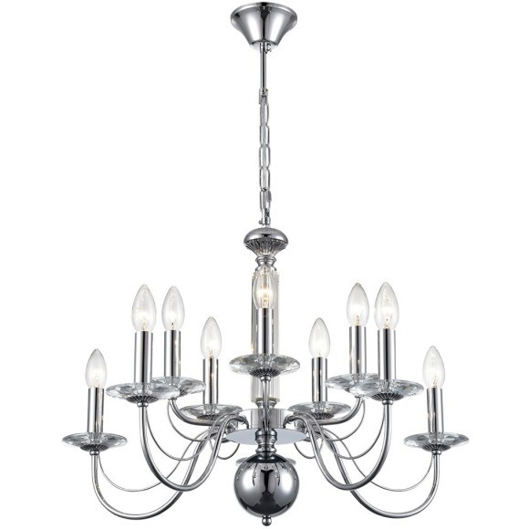 8034/10 CLASSI LN24 хром, металл/стекло Люстра подвесная Е14 10*40W 220V INCANTO