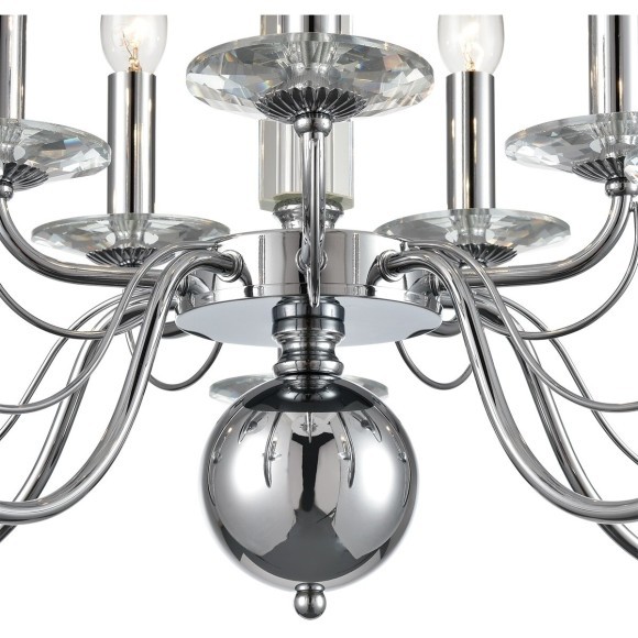 8034/10 CLASSI LN24 хром, металл/стекло Люстра подвесная Е14 10*40W 220V INCANTO