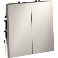 VLS020103 Выключатель встраиваемый двухклавишный кашемирового цвета 10А (2200 Ватт) VOLTUM S70 (кашемир)