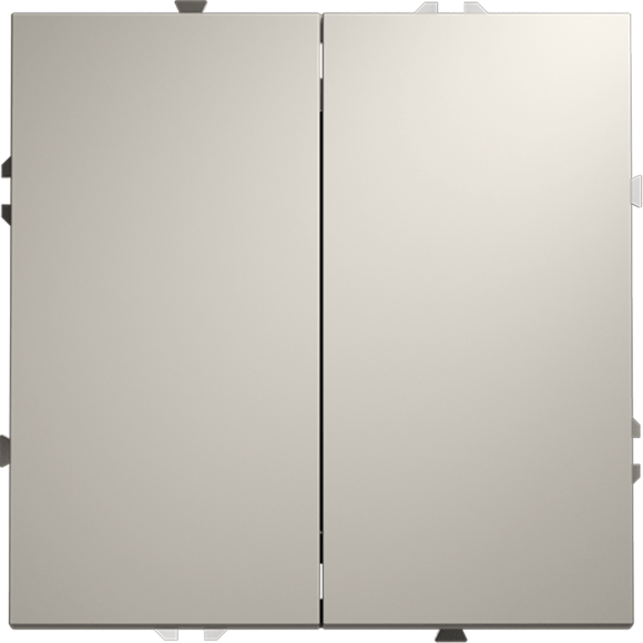 VLS020103 Выключатель встраиваемый двухклавишный кашемирового цвета 10А (2200 Ватт) VOLTUM S70 (кашемир)