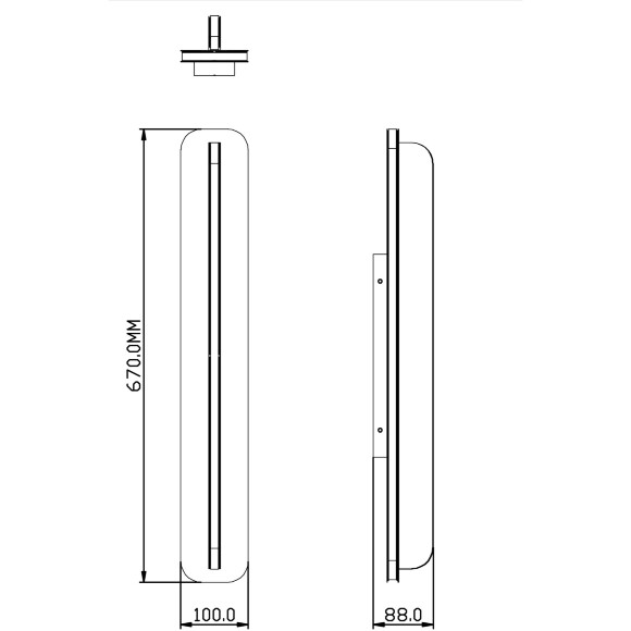 Favourite Minimus 4823-1W Черный светодиодный уличный фасадный плоский настенный светильник в стиле современный минимализм LED 25Вт 3000K 750лм CRI90 IP65 220В размеры D90xW100xH670мм