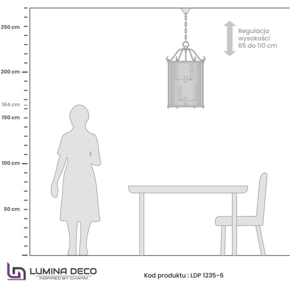 Подвесная люстра Lumina Deco Boston LDP 1235-6 CHR