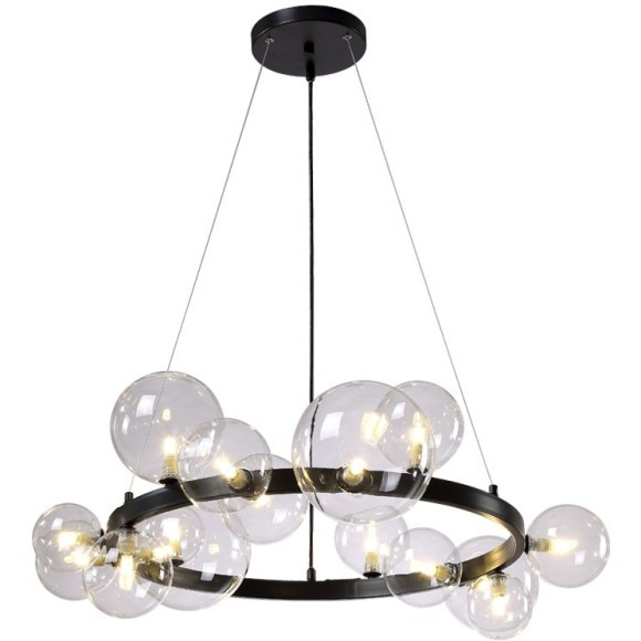 Люстра Crystal Lux AGATA SP15 V2 BLACK/TRANSPARENTE