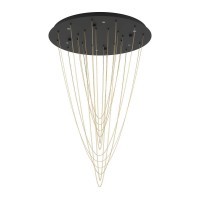 390354 TREPUCO Люстра светодиодная диммируемая по TRIAC, 6 плафонов, 32.4Вт, 3060Лм, 3000К, черный/латунь