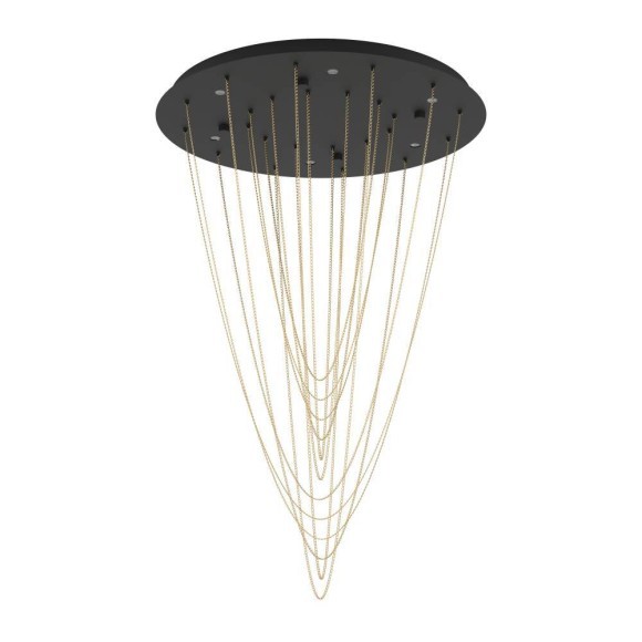 390354 TREPUCO Люстра светодиодная диммируемая по TRIAC, 6 плафонов, 32.4Вт, 3060Лм, 3000К, черный/латунь