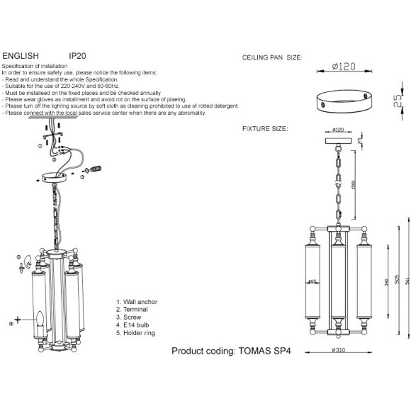 Люстра Crystal Lux TOMAS SP4 BRASS 3672/304 Люстра Crystal Lux TOMAS SP4 BRASS 3672/304