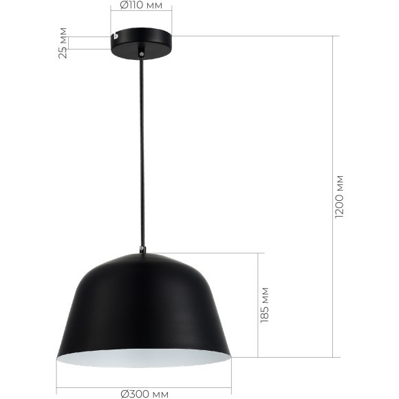 SLE1805-403-01 Светильник подвесной Черный/Черный E27 1*40W BLANK