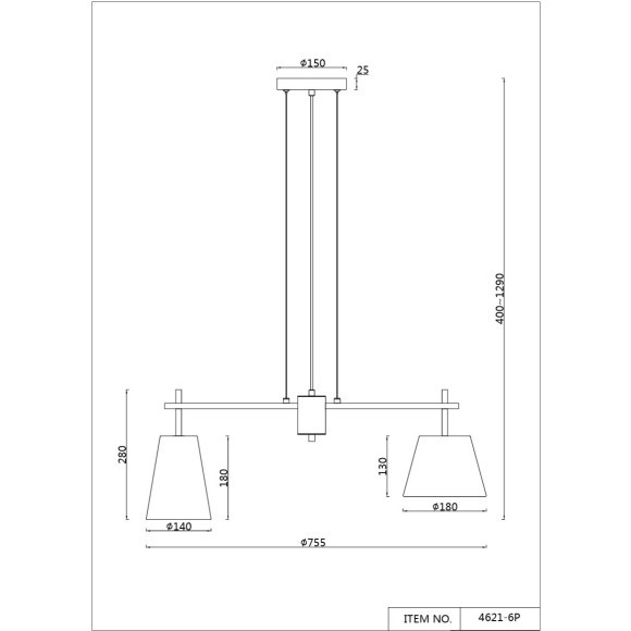 Подвесная люстра с тканевым бежевыми и коричневыми плафонами и 6 лампами Е14 Favourite Carino 4621-6P