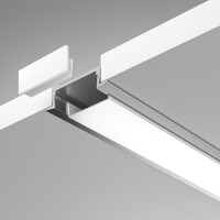 Maytoni ALM004S-2M 632019 Алюминиевый 2м профиль c фланцем (кромкой), монтаж в ГКЛ, размер 2000x22x6мм, для лент шириной до 10мм, ширина световой линии 12мм, рассеиватель, 4 крепления и 2 заглушки в комплекте