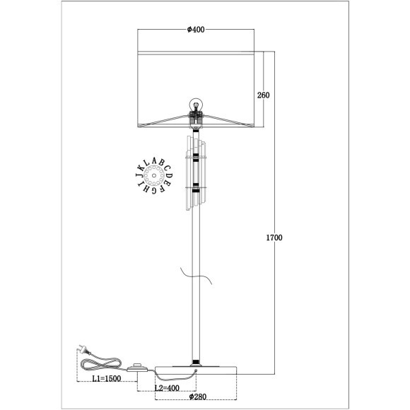 Торшер с выключателем Alloro MOD088FL-01BS