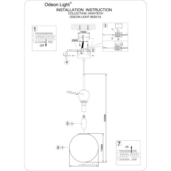 Подвесной светильник IP20 E14 40W 220-240V LOLLA 6625/1A Подвесной светильник IP20 E14 40W 220-240V LOLLA 6625/1A