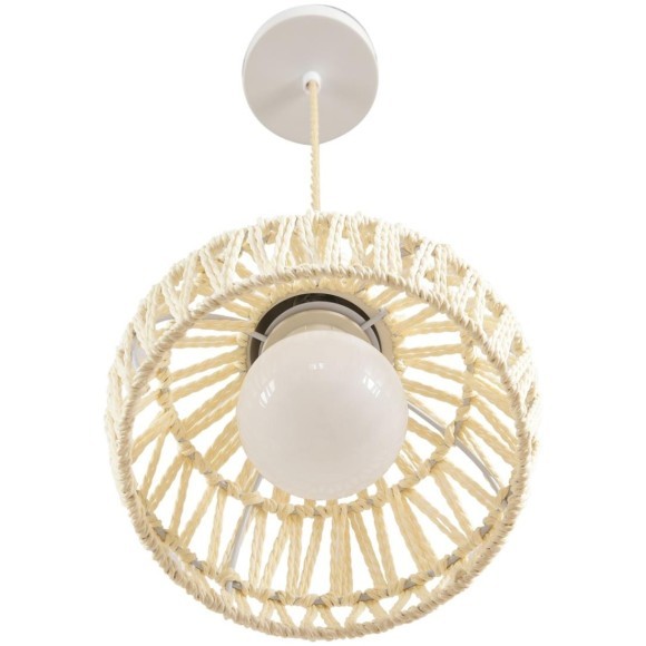 8368/1B Подвесной светильник, белое основание, с плафоном из джутового шнура под сменную лампу E27 220V Lumion ECO BOHO 8368/1B Подвесной светильник, белое основание, с плафоном из джутового шнура под сменную лампу E27 220V Lumion ECO BOHO
