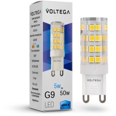 Voltega 7186 Светодиодная лампа Simple Capsule G9 5Вт 460Лм 4000K 345° CRI80 не диммируемая