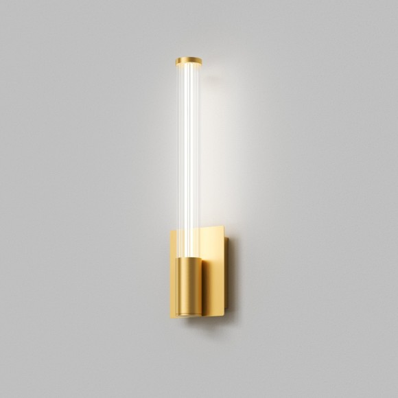 DK5100-BR Светильник настенный в виде стеклянной трубки с золотым основанием Denkirs AURA 9Вт 3000К 105х73x400мм