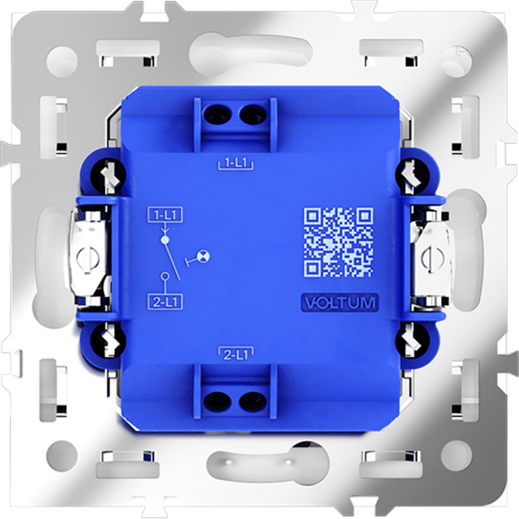 VLS010201 Выключатель встраиваемый одноклавишный с подсветкой. Корпус белого глянцевого цвета 10А (2200 Ватт) VOLTUM S70 (белый глянцевый)