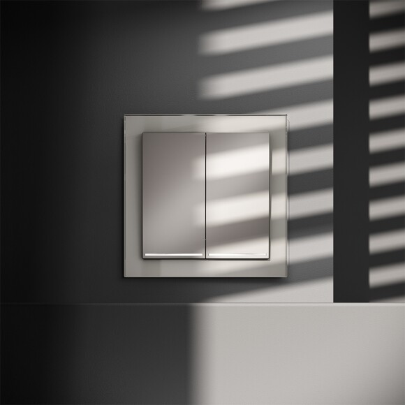 VLS020203 Выключатель встраиваемый с подсветкой двухклавишный кашемирового цвета 10А (2200 Ватт) VOLTUM S70 (кашемир)