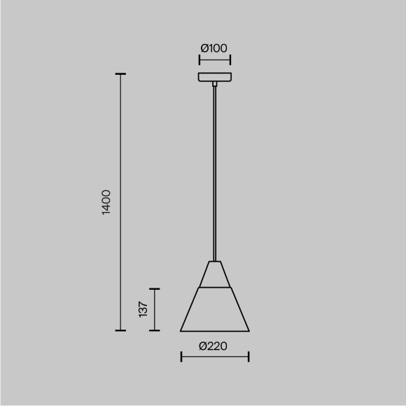 Подвесной светильник Maytoni Bicones P359-PL-01-W E27 макс. 60Вт белый матовый металл и дерево (бук), конусный плафон, скандинавский стиль, диаметр 220 мм, высота регулируемая 220-1400 мм