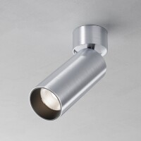 Maytoni Focus LED C055CL-L12W4K-W-PT Светильник светодиодный накладной потолочный, повортный спот-цилиндр, цвет брашированная платина, 12Вт 1180лм 4000K 50° CRI90 IP20 220V (может диммироваться, при покупке соотв. блока питания)