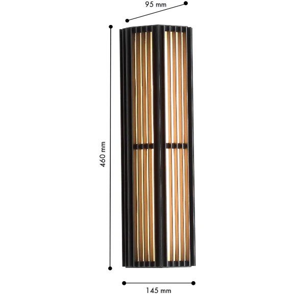 Favourite Trellis 4824-2W Современный светодиодный уличный фасадный настенный светильник, основание черный металл, плафон матовое белое стекло, LED 20Вт 3000K 500Лм CRI90 IP65 220В, размеры D95xW146xH460мм
